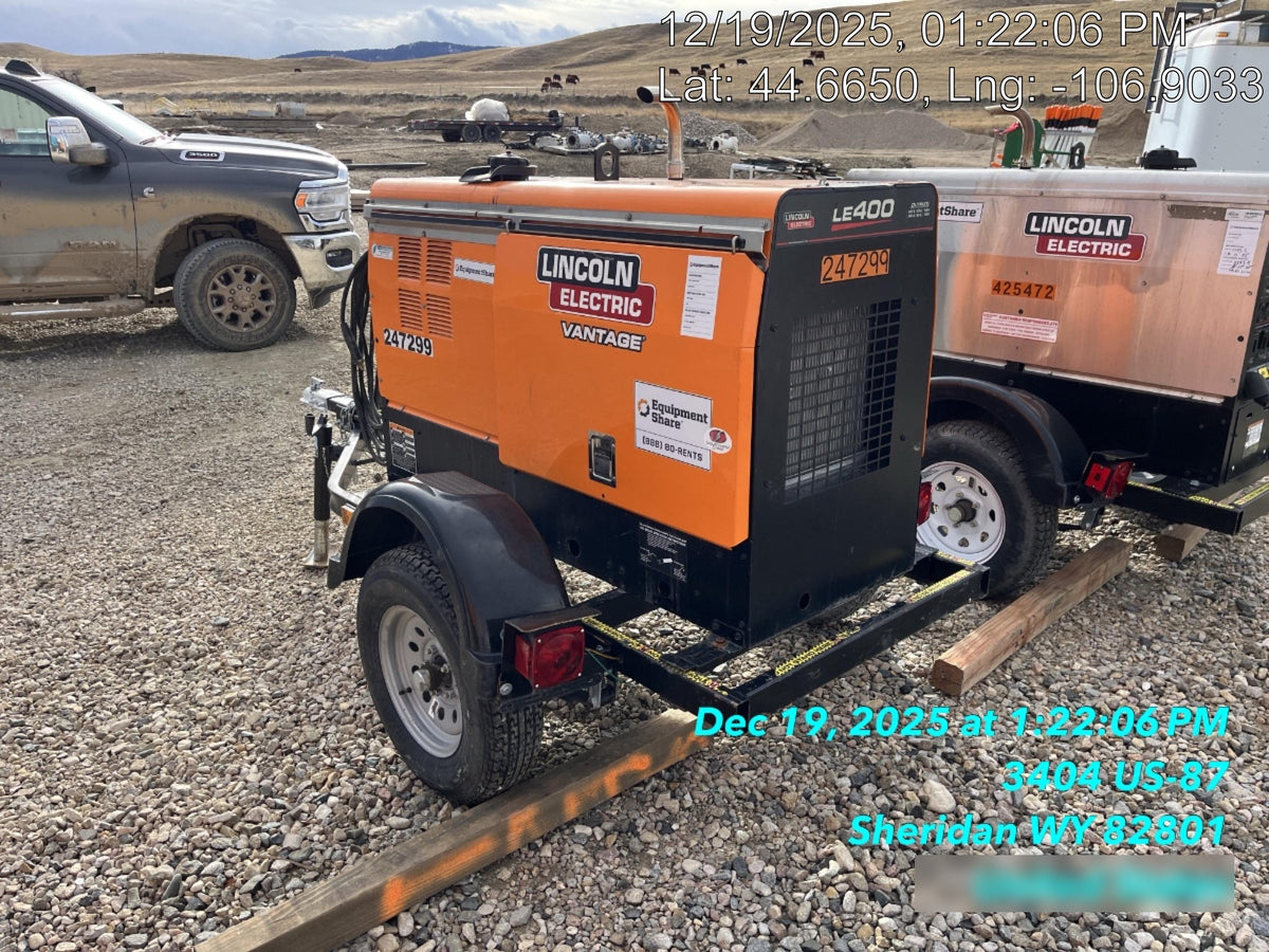2022 Lincoln Electric LE400 Kubota V1505, Trlr, Cable Rack, Light Kit, ES Decals, T3