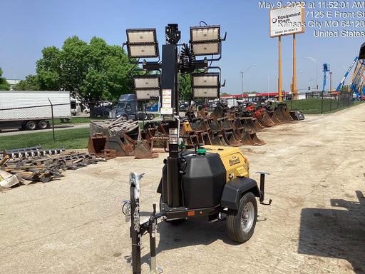 2022 Allmand NLV3GR (4) LED Light Fixture 350W, 23' Vertical Mast, 3kW Prime, Towable, Deep Sea L401, Leveling Jacks, Yanmar T4F 5.8hp