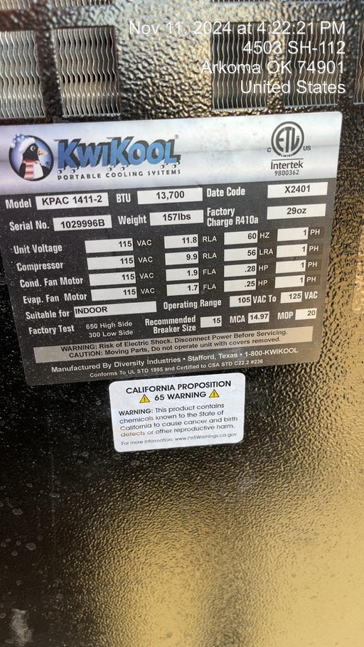 2023 KWIKOOL KPAC1411-2