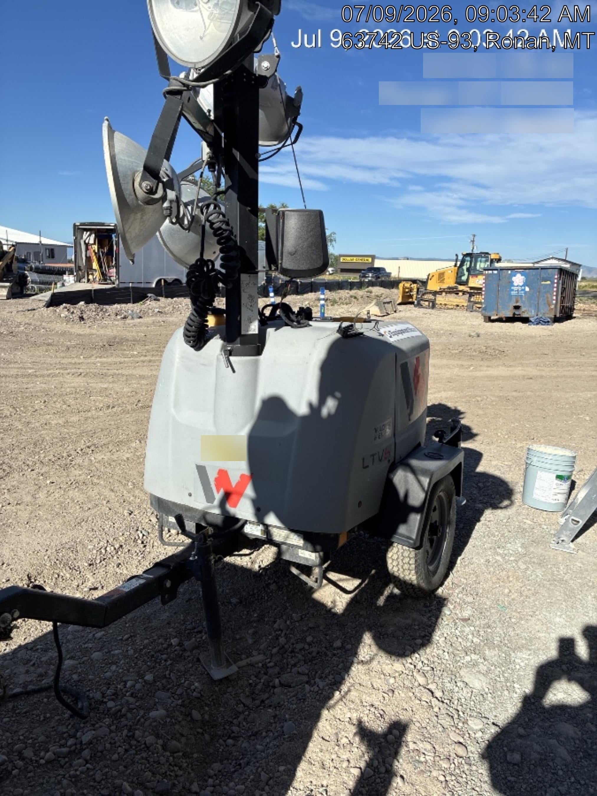 Wacker Neuson LTV6K-MH Power mast, 1100W MH, Fuel Sensors, Wiring Harness