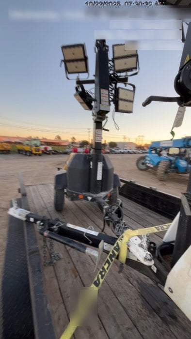 2022 Allmand NLV3GR (4) LED Light Fixture 350W, 23' Vertical Mast, 3kW Prime, Towable, Deep Sea L401, Leveling Jacks, Yanmar T4F 5.8hp