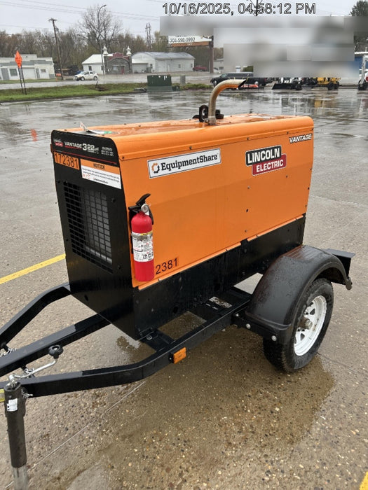 2021 Lincoln Electric Vantage 322 Vantage 322 Ready Pak 3 w/ Decals, ORANGE (includes trailer, cable rack, fender light kit) NO Telematics