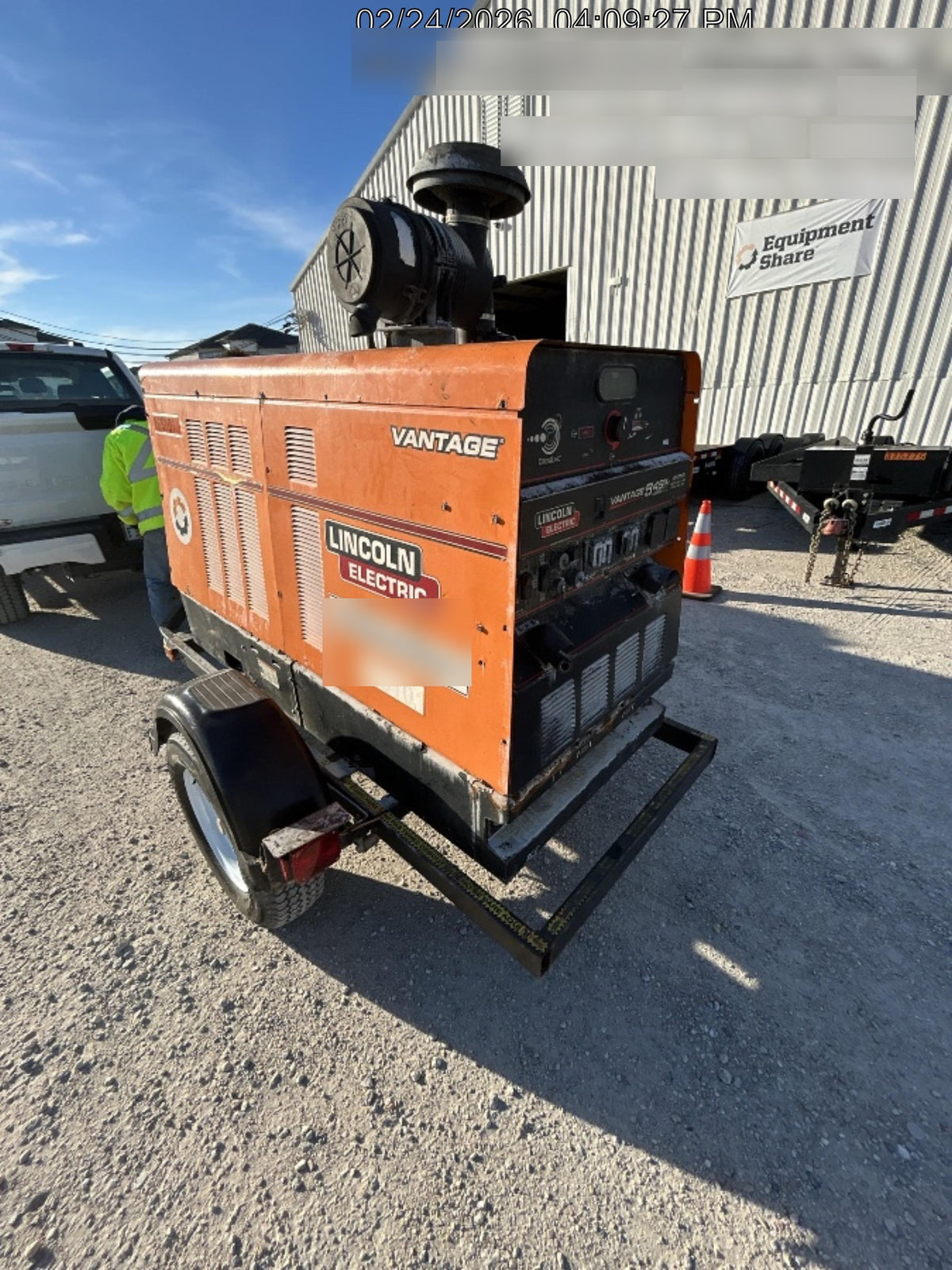 2021 Lincoln Electric Vantage 549X Ready Pak 3, ORANGE (includes trailer, cable rack, fender light kit)
