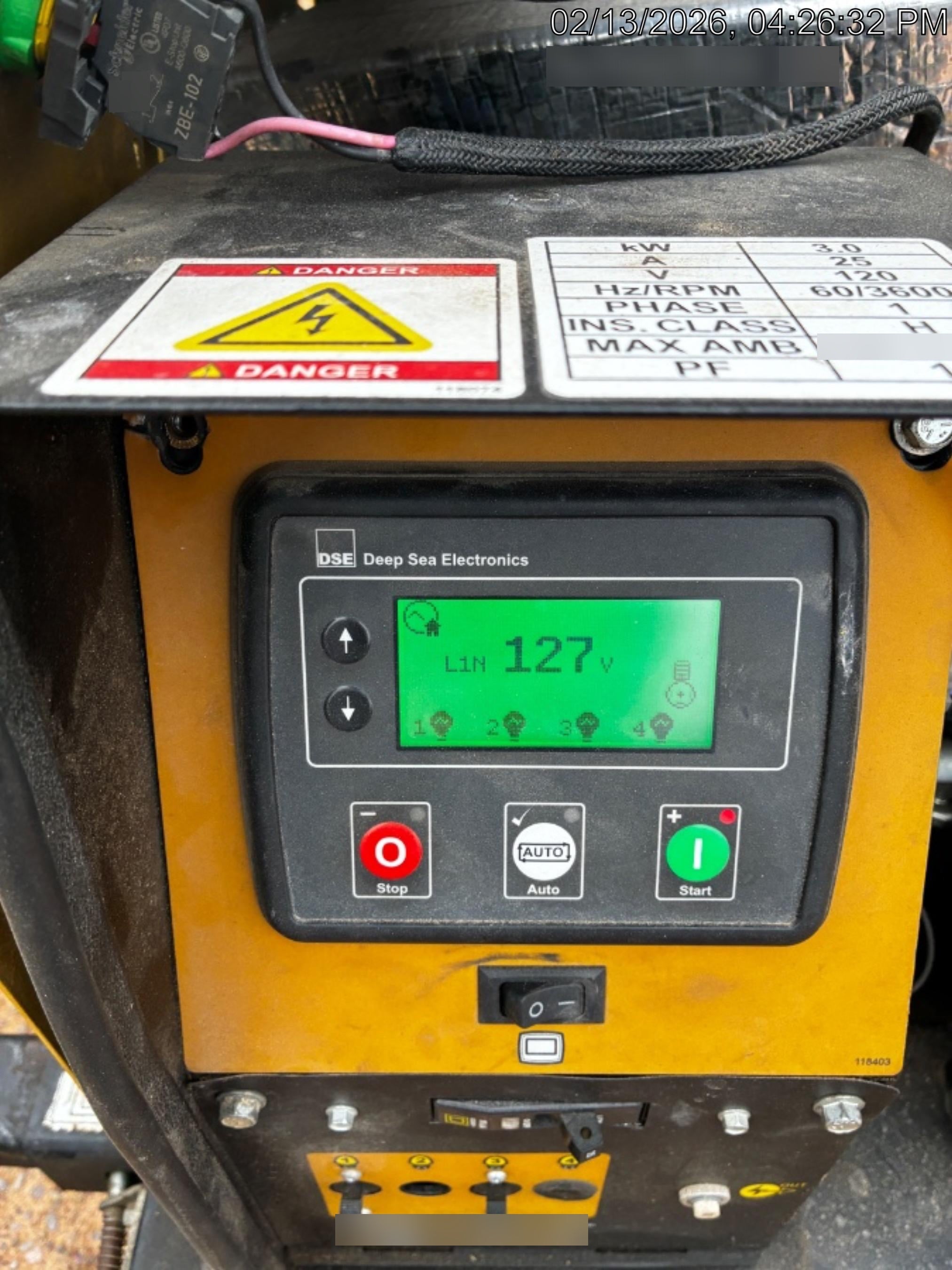 2022 Allmand NLV3GR (4) LED Light Fixture 350W, 23' Vertical Mast, 3kW Prime, Towable, Deep Sea L401, Leveling Jacks, Yanmar T4F 5.8hp