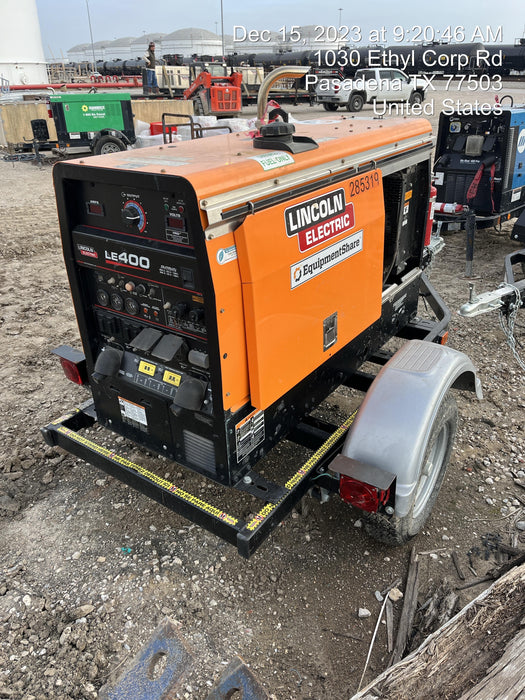 2022 Lincoln Electric LE400 Kubota V1505, Trlr, Cable Rack, Light Kit, ES Decals, T3