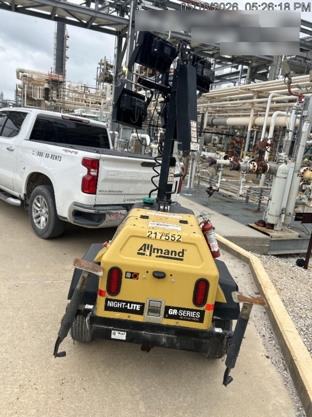 2022 Allmand NLV3GR (4) LED Light Fixture 350W, 23' Vertical Mast, 3kW Prime, Towable, Deep Sea L401, Leveling Jacks, Yanmar T4F 5.8hp