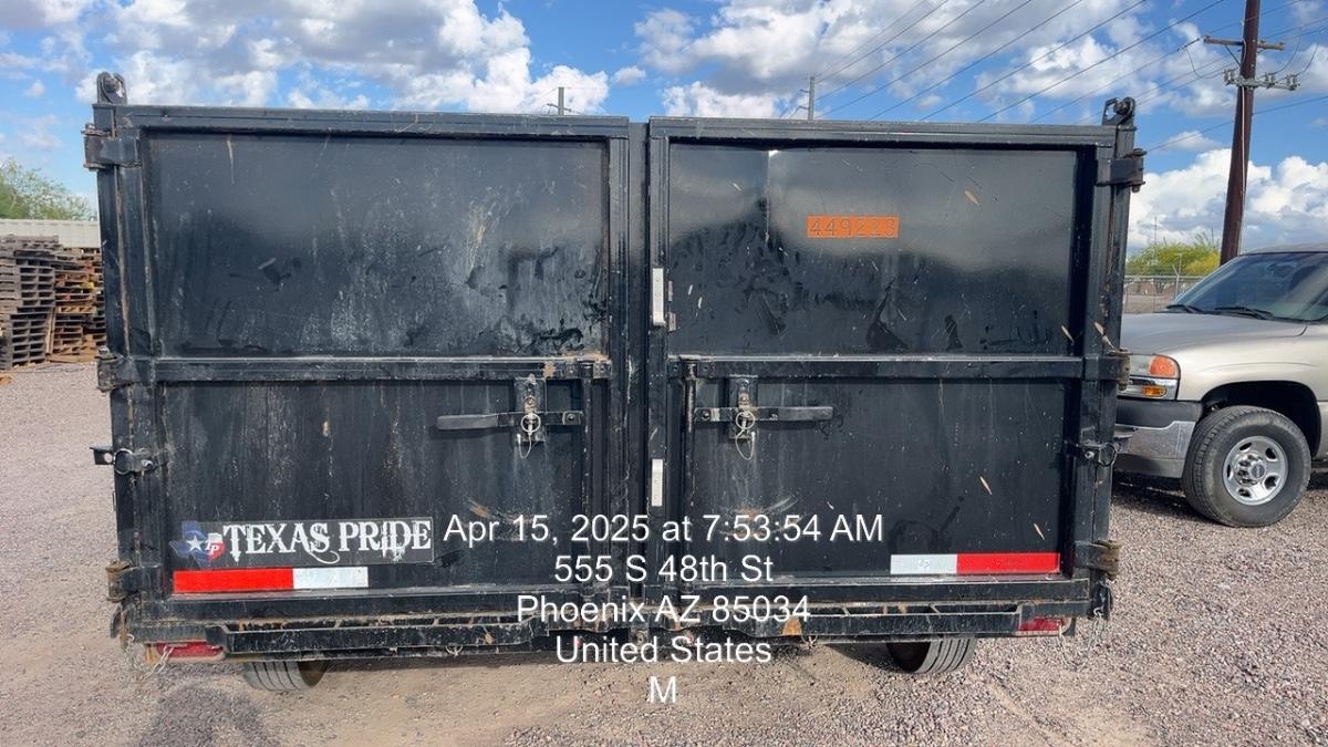 2025 TEXAS PRIDE TRAILERS 14'L x 7'W 5 Cu Yd Trunnion Hydraulic Dump