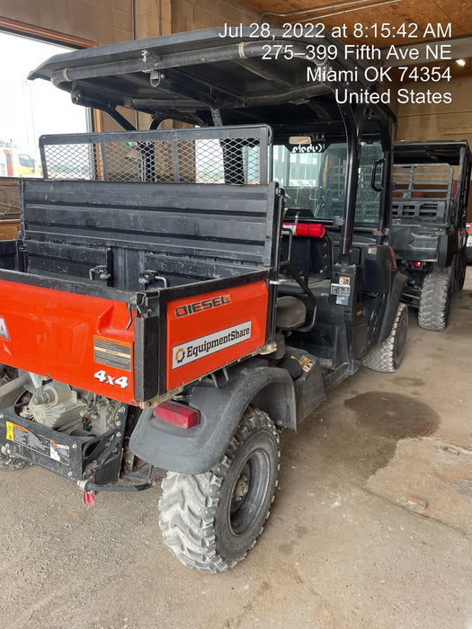 2019 Kubota RTV-X1140W-H 4wd Utility Cart, LED Strobe, Windshield Tempered Glass, Plastic Canopy, Wire Harness Kit, Backup Alarm