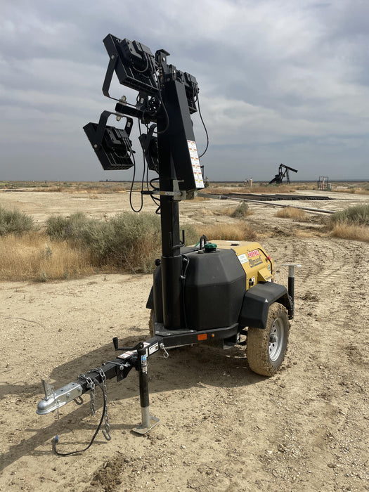 2022 Allmand NLV3GR (4) LED Light Fixture 350W, 23' Vertical Mast, 3kW Prime, Towable, ES Decals, T3