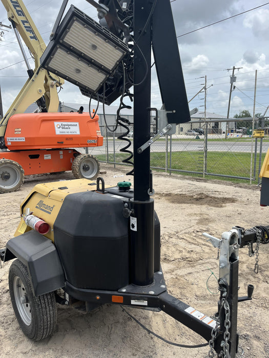 2022 Allmand NLV3GR (4) LED Light Fixture 350W, 23' Vertical Mast, 3kW Prime, Towable, Deep Sea L401, Leveling Jacks, Yanmar T4F 5.8hp