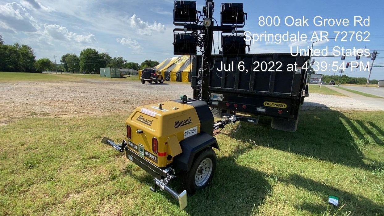 2022 Allmand NLV3GR (4) LED Light Fixture 350W, 23' Vertical Mast, 3kW Prime, Towable, Deep Sea L401, Leveling Jacks, Yanmar T4F 5.8hp