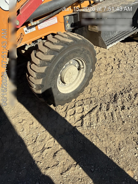 2019 Case 570N EP Canopy, 4WD, GP Front Bucket, Dual Tilt Cylinder, 84" Box Blade w/ Scarifier, Wheel Weights, Beacon