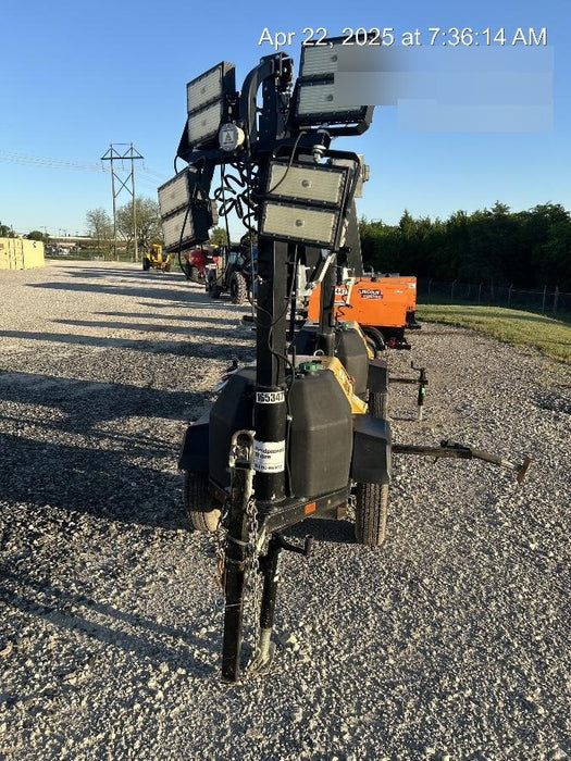 2021 Allmand NLV3GR (4) LED Light Fixture 350W, 23' Vertical Mast, 3kW Prime, Towable, Deep Sea L401, Leveling Jacks, Yanmar T4F 5.8hp