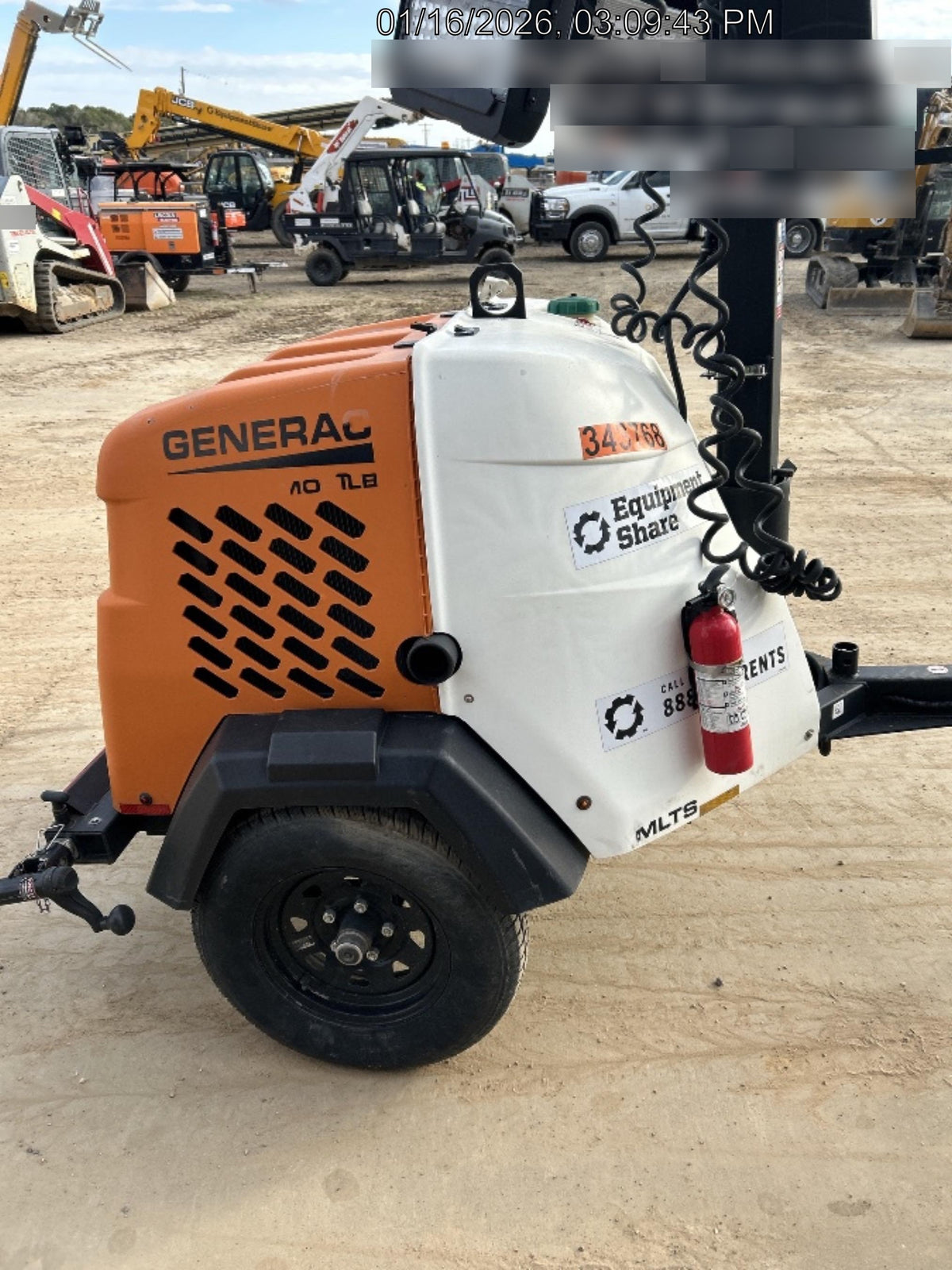 2023 Generac MLT2 Diesel, Flex Switch 120V Input, Powerzone Controller, (4) 320W LED Lights, 4kW Generator, 39.9 Gal Fuel Tank, 2" Ball, T3