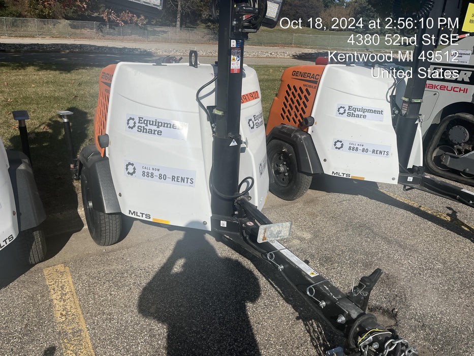 2024 Generac MLT2 Diesel, Flex Switch 120V Input, Powerzone Controller, 
(4) 320W LED Lights, 4kW Generator, 39.9 Gal Fuel Tank, 2" Ball, T3