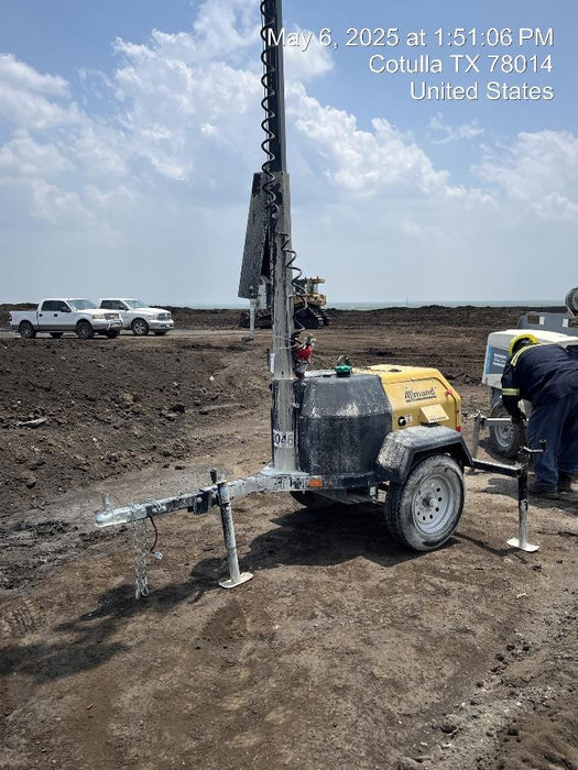 2022 Allmand NLV3GR (4) LED Light Fixture 350W, 23' Vertical Mast, 3kW Prime, Towable, ES Decals, T3