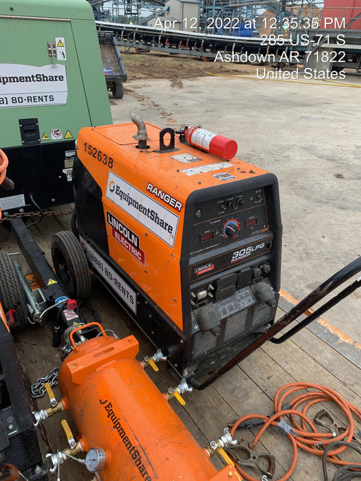 2021 Lincoln Electric Ranger 305 LPG LPG One-Pak (includes undercarriage, tank holder & tank strap) ORANGE