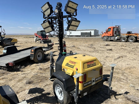 2021 Allmand NLV3GR (4) LED Light Fixture 350W, 23' Vertical Mast, 3kW Prime, Towable, Deep Sea L401, Leveling Jacks, Yanmar T4F 5.8hp