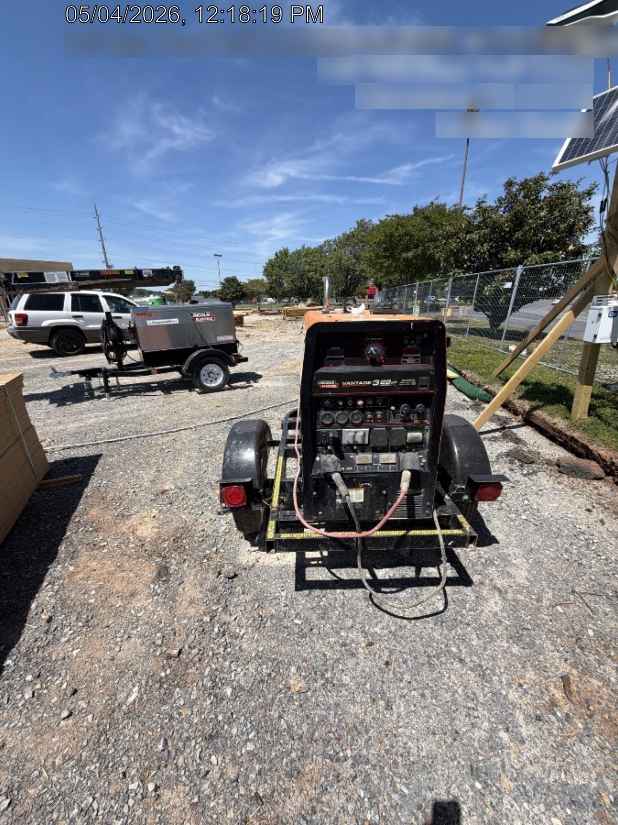 2021 Lincoln Electric Vantage 322 Vantage 322 Ready Pak 3 w/ Decals, ORANGE (includes trailer, cable rack, fender light kit) NO Telematics