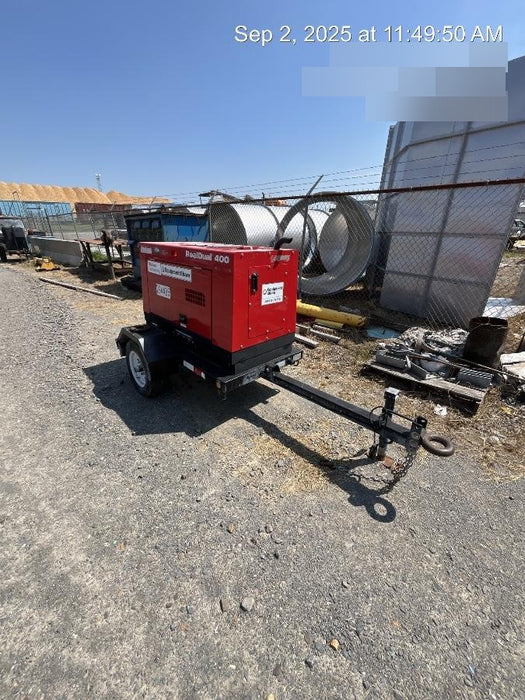 2023 Shindaiwa DGW400MDL Kubota D902 Engine, 23 HP, Dual Op Welder, Wire, Arc, Droop Stick, Tig, and CC Stick Functionality, Simulphase, 3 Phase and 1 Phase Gen Output, Single Axle NB Trlr, Slr Trckl Chrg 12V 12W, Fire Ext