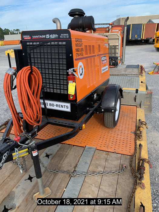 2021 Lincoln Electric Vantage 549X Ready Pak 3, ORANGE (includes trailer, cable rack, fender light kit)