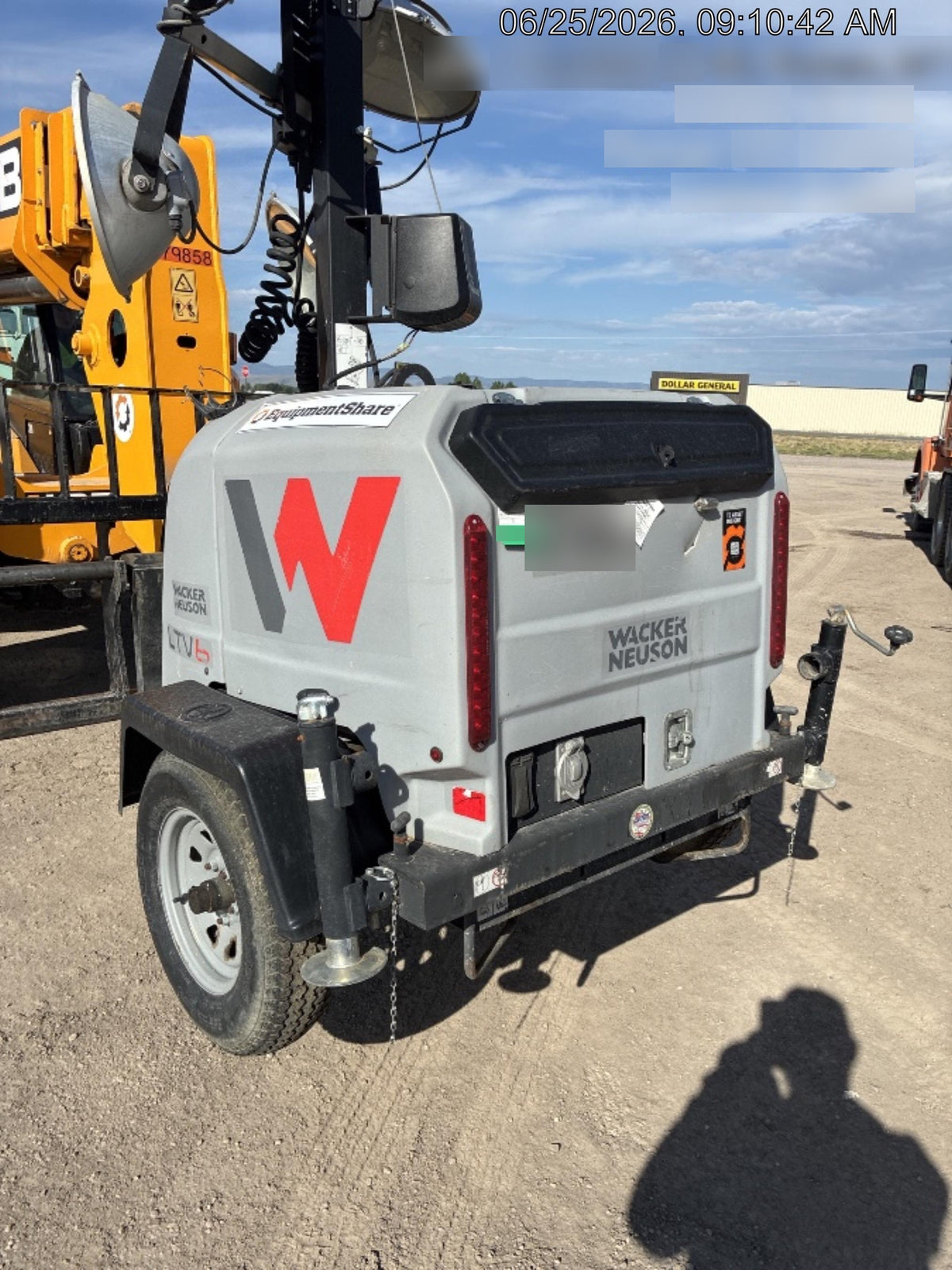 Wacker Neuson LTV6K-MH Power mast, 1100W MH, Fuel Sensors, Wiring Harness