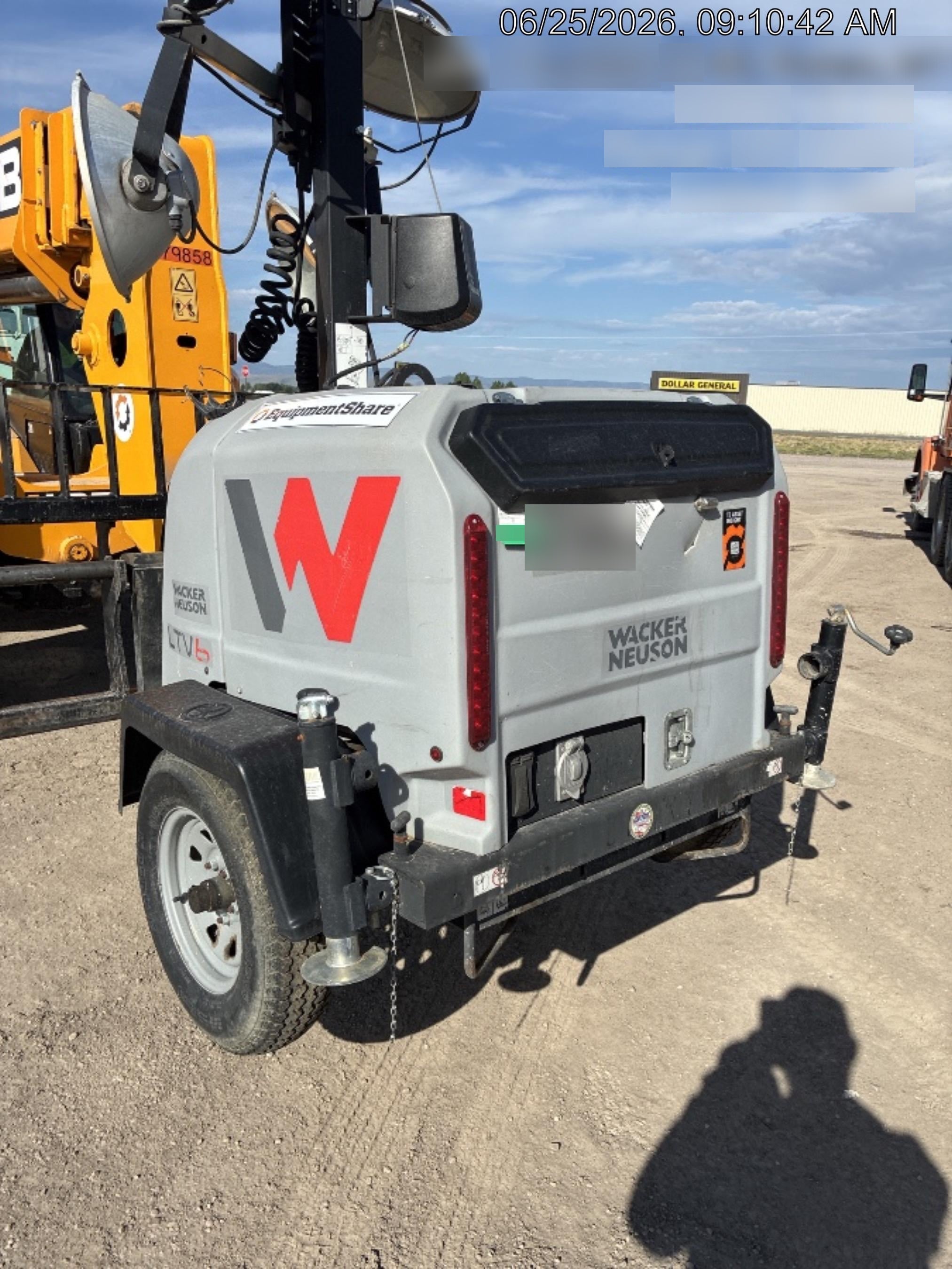 Wacker Neuson LTV6K-MH Power mast, 1100W MH, Fuel Sensors, Wiring Harness