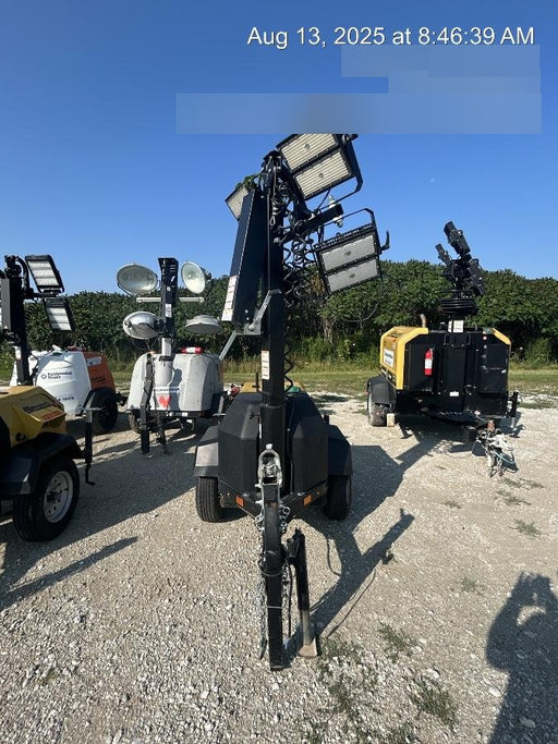 2022 Allmand NLV3GR (4) LED Light Fixture 350W, 23' Vertical Mast, 3kW Prime, Towable, Deep Sea L401, Leveling Jacks, Yanmar T4F 5.8hp