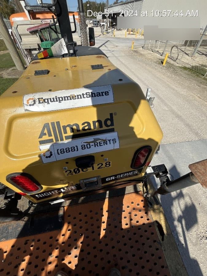 2022 Allmand NLV3GR (4) LED Light Fixture 350W, 23' Vertical Mast, 3kW Prime, Towable, Deep Sea L401, Leveling Jacks, Yanmar T4F 5.8hp