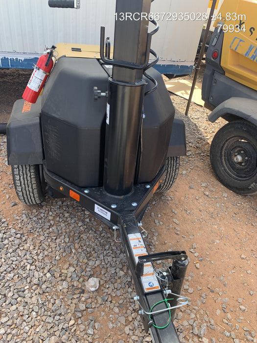 2022 Allmand NLV3GR (4) LED Light Fixture 350W, 23' Vertical Mast, 3kW Prime, Towable, ES Decals, T3