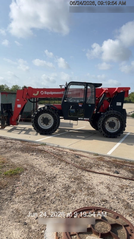 2019 Manitou MTA8044 74hp T4F, Cab/Heat/Air, Cab and Boom LED work lights, Auxiliary Hydraulics, Solid Tires, Amber strobe, Lift Hook 66" Carriage, 60" Forks