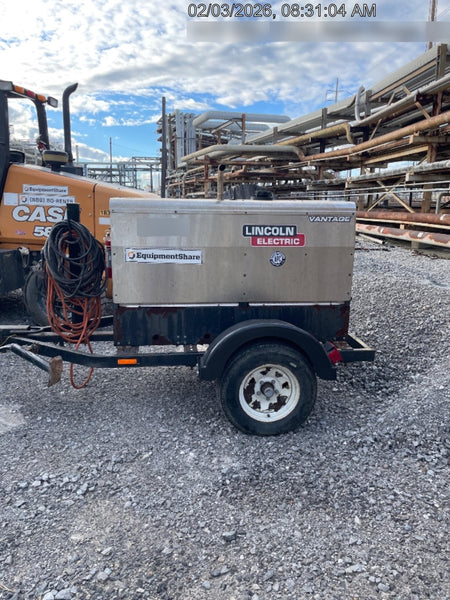 2019 Lincoln Electric Vantage 322 Lincoln Vantage 322 Welder w/Trailer, Light Kit, Cable Rack