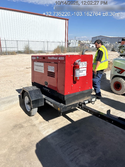 2022 Shindaiwa DGW400MDL Kubota D902 Engine, 23 HP, Dual Op Welder, Wire, Arc, Droop Stick, Tig, and CC Stick Functionality, Simulphase, 3 Phase and 1 Phase Gen Output, Single Axle NB Trlr, Slr Trckl Chrg 12V 12W, Fire Ext