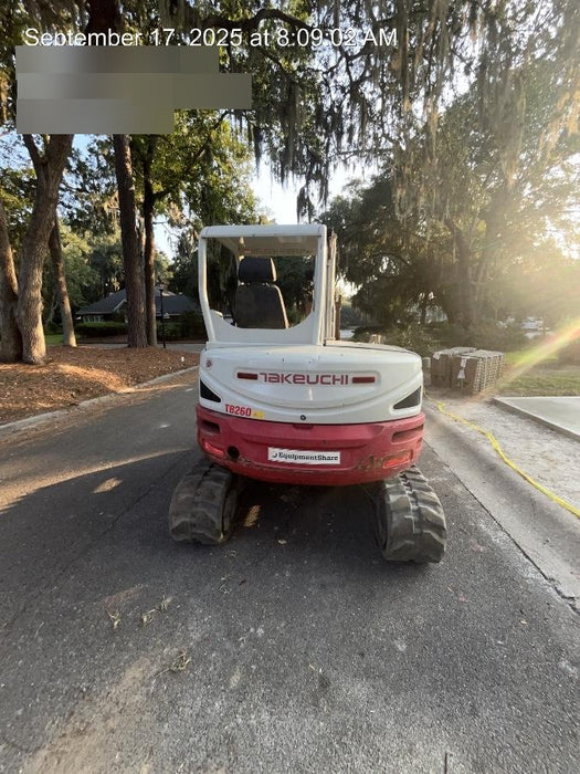 2019 Takeuchi TB260 Canopy, Standard Blade, Auxiliary hydraulics Manual QC, Hydraulic thumb, 12" ,18", 24" Bucket