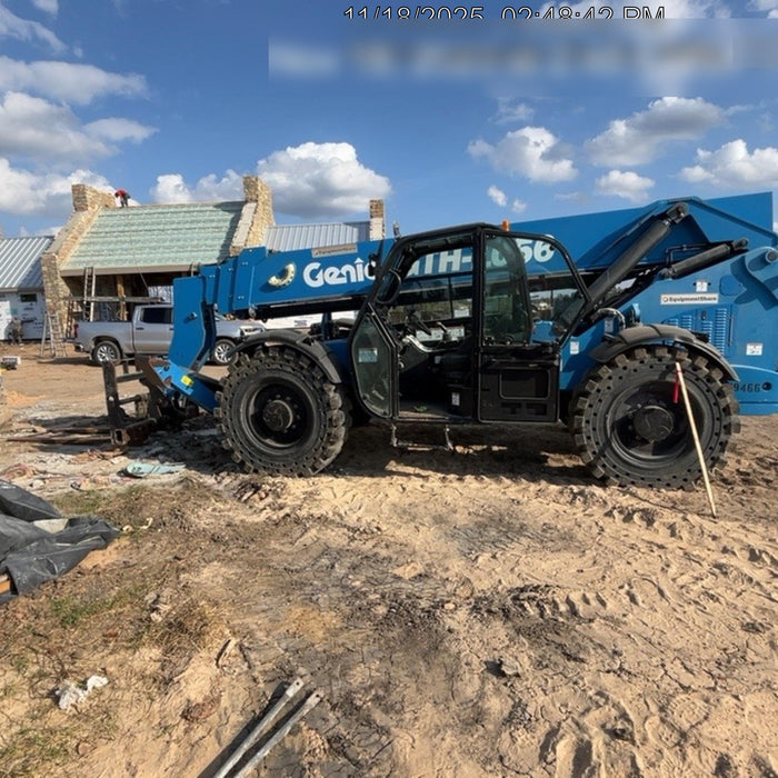 2018 Genie GTH-1056 Genie GTH-1056 w/Enclosed Cab w/HVAC, Work Lights, Solid Tires, Beacon, 60" Carriage and Forks