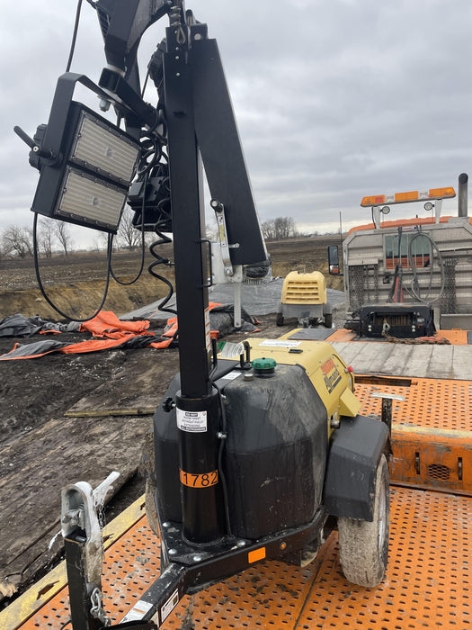 2022 Allmand NLV3GR (4) LED Light Fixture 350W, 23' Vertical Mast, 3kW Prime, Towable, Deep Sea L401, Leveling Jacks, Yanmar T4F 5.8hp