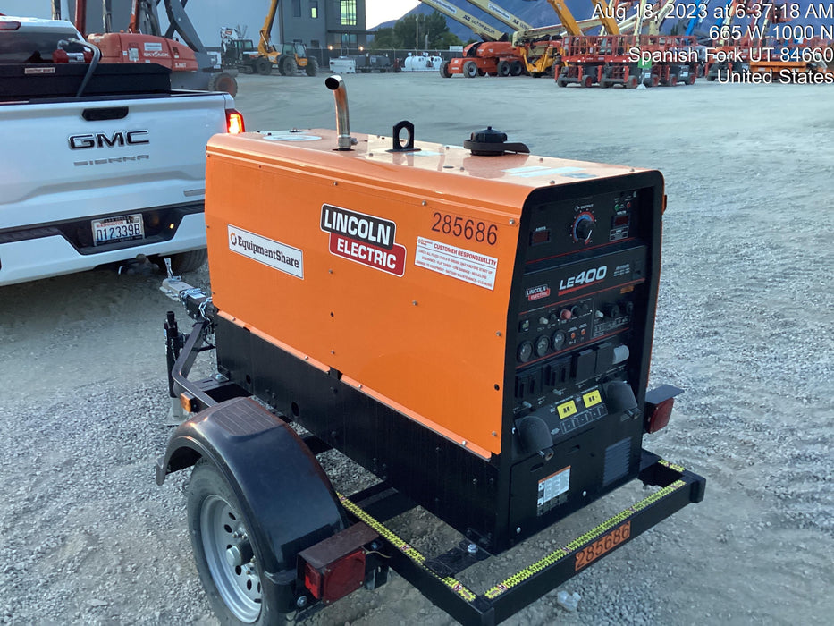 2022 Lincoln Electric LE400 Kubota V1505, Trlr, Cable Rack, Light Kit, ES Decals, T3