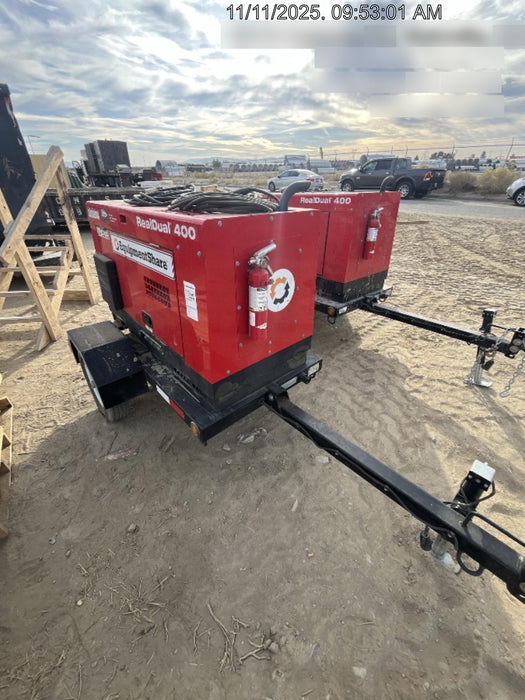 2022 Shindaiwa DGW400MDL Kubota D902 Engine, 23 HP, Dual Op Welder, Wire, Arc, Droop Stick, Tig, and CC Stick Functionality, Simulphase, 3 Phase and 1 Phase Gen Output, Single Axle NB Trlr, Slr Trckl Chrg 12V 12W, Fire Ext