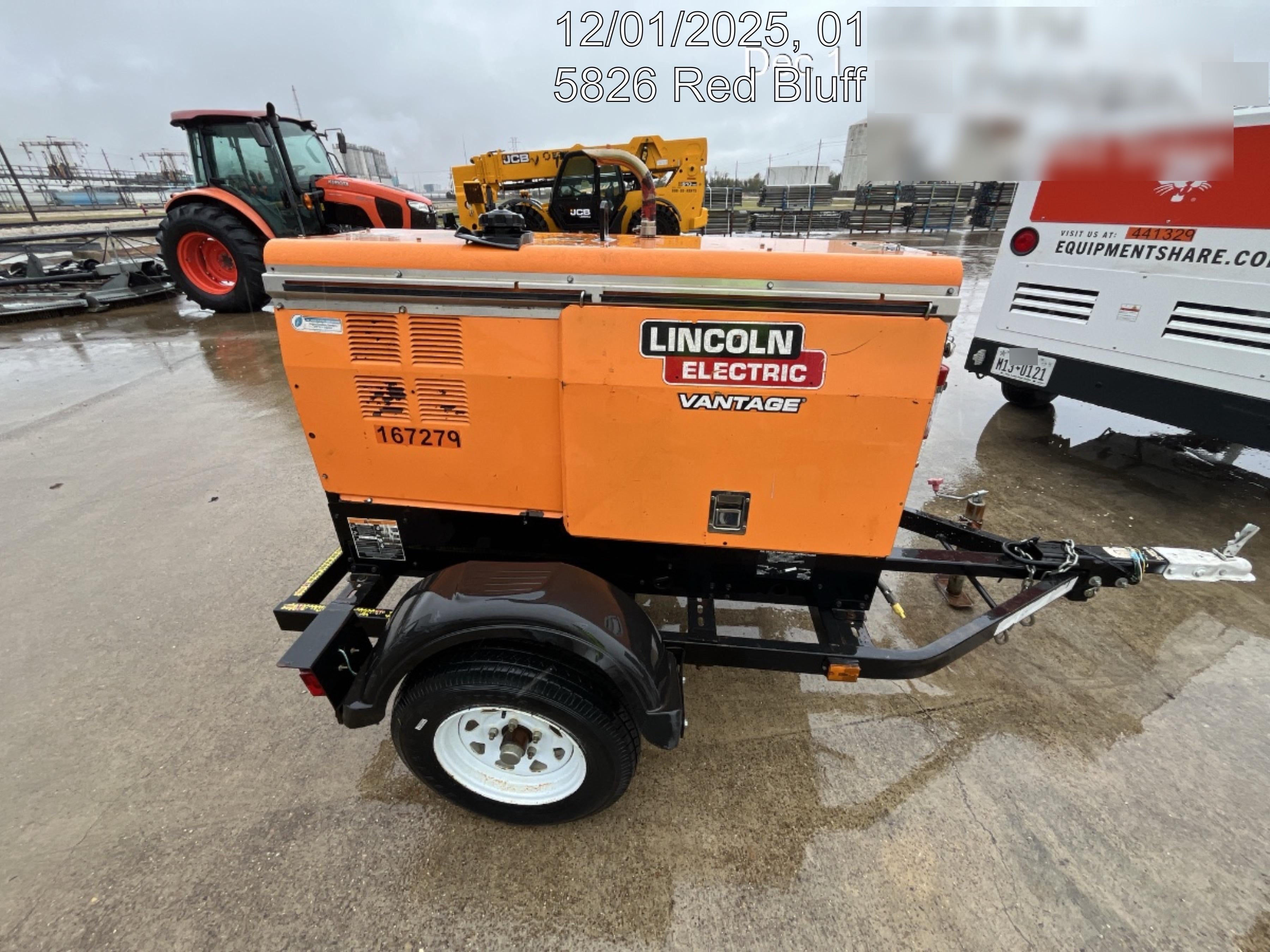 2021 Lincoln Electric Vantage 322 Vantage 322 Ready Pak 3 w/ Decals, ORANGE (includes trailer, cable rack, fender light kit) NO Telematics