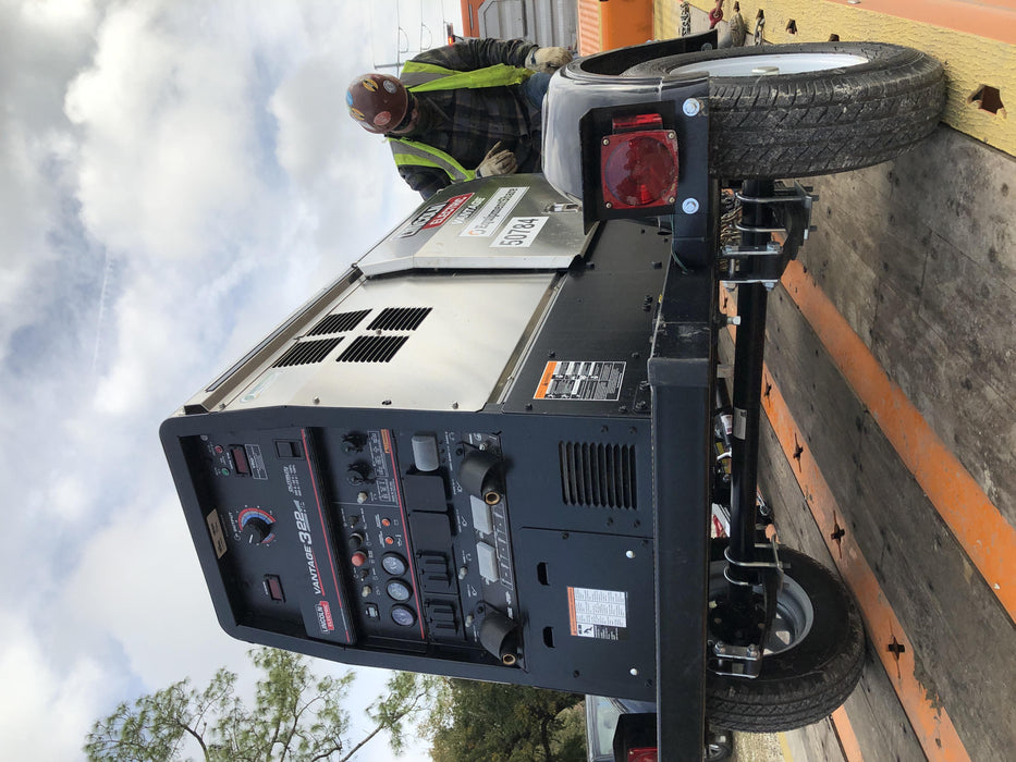 2019 Lincoln Electric Vantage 322 Welder Ready-Pak 3, Two wheel trailer, Fender and Light kit, Cable Rack