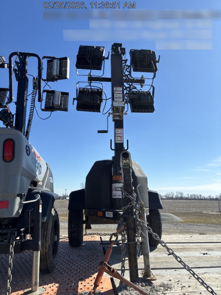 2022 Allmand NLV3GR (4) LED Light Fixture 350W, 23' Vertical Mast, 3kW Prime, Towable, Deep Sea L401, Leveling Jacks, Yanmar T4F 5.8hp