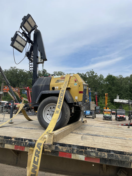 2022 Allmand NLV3GR (4) LED Light Fixture 350W, 23' Vertical Mast, 3kW Prime, Towable, Deep Sea L401, Leveling Jacks, Yanmar T4F 5.8hp