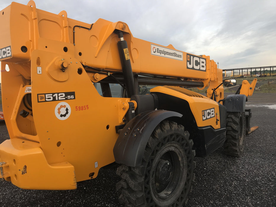 2020 JCB 512-56 Canopy, 74 HP, Solid Tires, STD Worklight, Beacon, Aux Hydraulics, Lifting Eye, Backup Alarm w/66" Carriage, 60" Forks