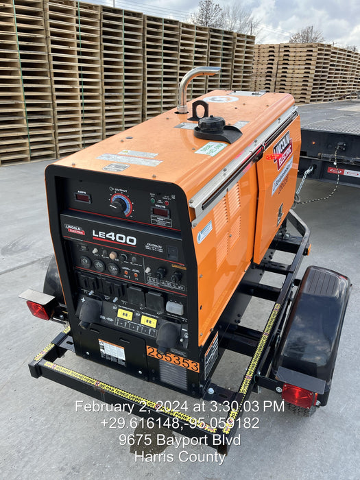 2022 Lincoln Electric LE400 Kubota V1505, Trlr, Cable Rack, Light Kit, ES Decals, T3