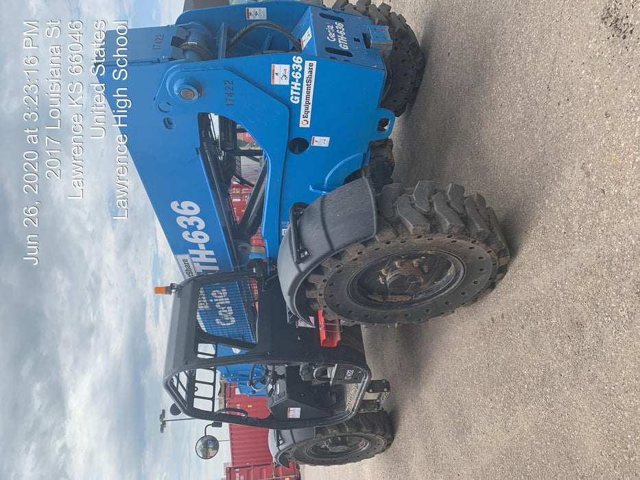 2018 Genie GTH-636 Genie GTH-636 w/Open ROPS, Solid Tires, beacon/work lights, 48" carriage/forks