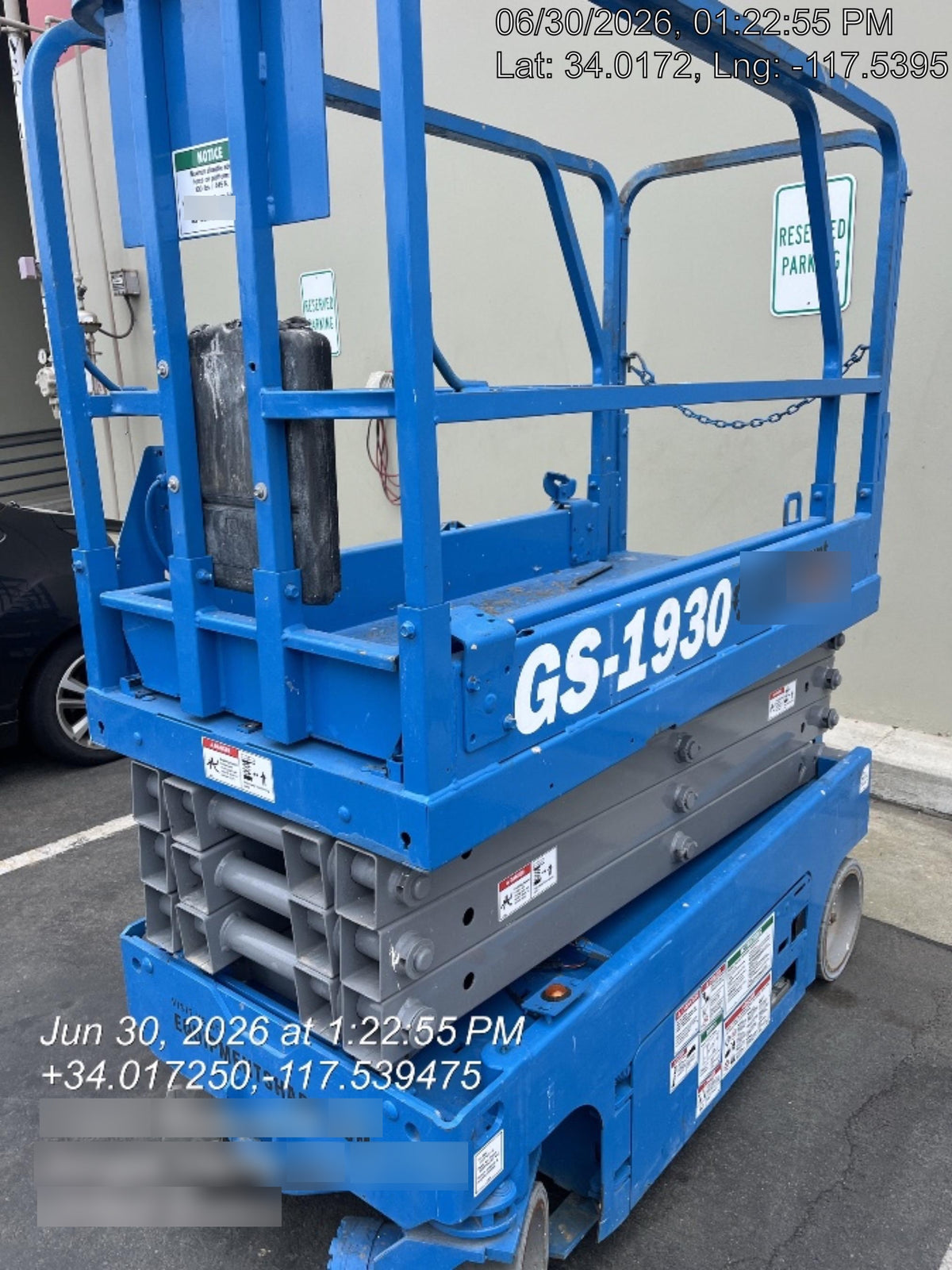 2019 Genie GS-1930 Fixed rails with chain Entry