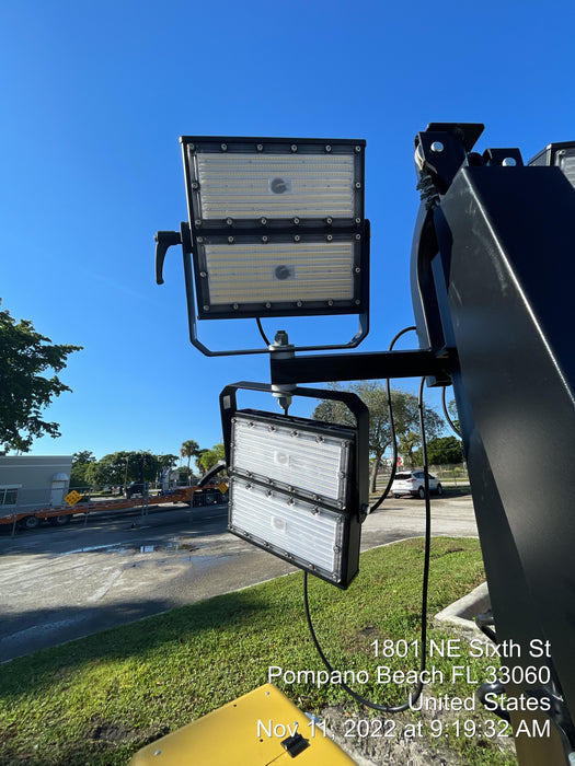 2022 Allmand NLV3GR (4) LED Light Fixture 350W, 23' Vertical Mast, 3kW Prime, Towable, ES Decals, T3