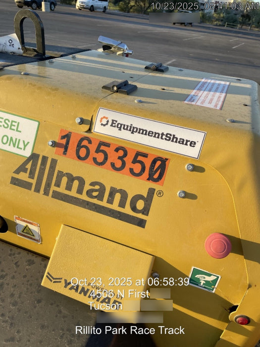 2021 Allmand NLV3GR (4) LED Light Fixture 350W, 23' Vertical Mast, 3kW Prime, Towable, Deep Sea L401, Leveling Jacks, Yanmar T4F 5.8hp