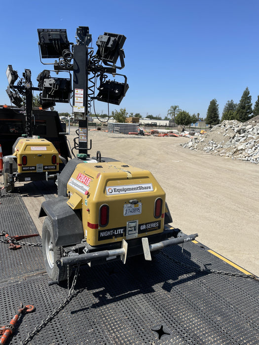 2021 Allmand NLV3GR (4) LED Light Fixture 350W, 23' Vertical Mast, 3kW Prime, Towable, Deep Sea L401, Leveling Jacks, Yanmar T4F 5.8hp