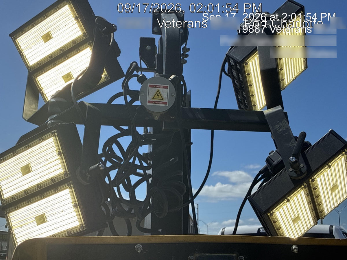 2022 Allmand NLV3GR (4) LED Light Fixture 350W, 23' Vertical Mast, 3kW Prime, Towable